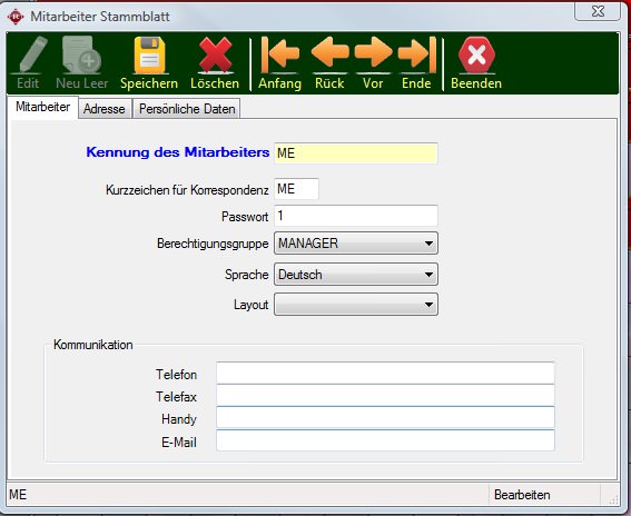 Mitarbeiter - Stammblatt