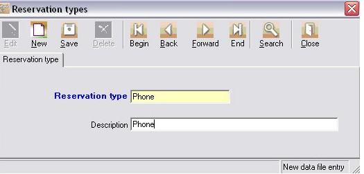 Reservation type