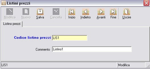 Listini prezzi